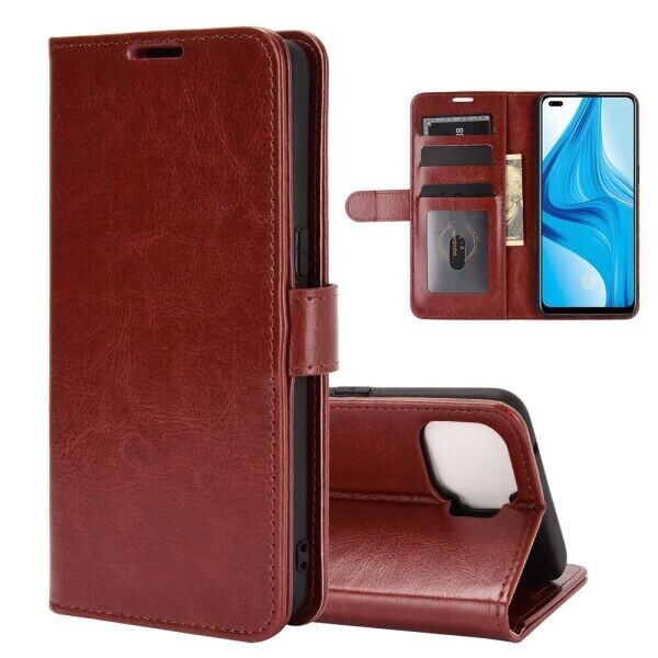 

Чехол-книжка Deexe Wallet Style для OPPO Reno 4 lite - Brown