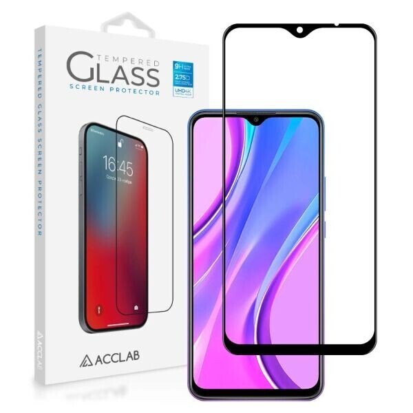 

Защитное стекло ACCLAB Full Glue для Xiaomi Redmi 9 - Black