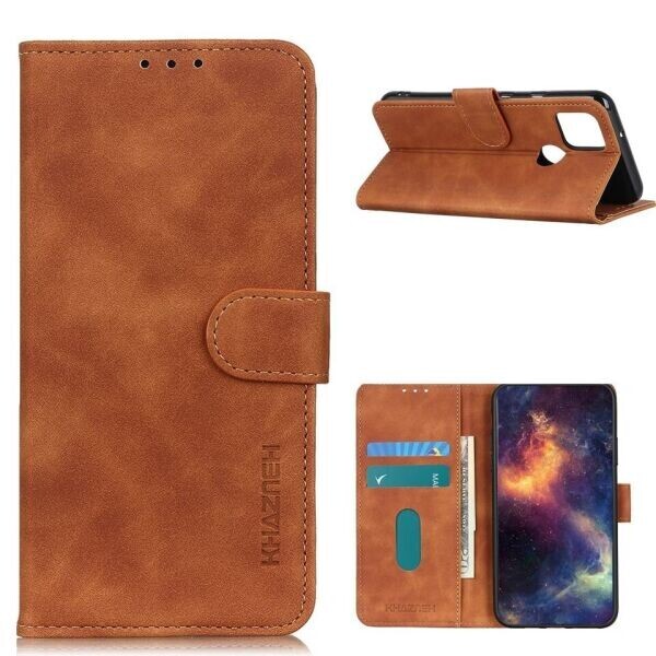 

Чехол-книжка KHAZNEH Retro Wallet для Motorola Moto G9 Power - Brown