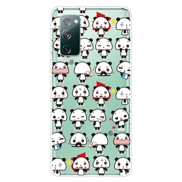 

Силиконовый (TPU) чехол Deexe Pretty Glossy для Samsung Galaxy S20 FE (G780) - Panda with Various emotions