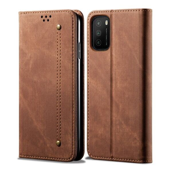 

Защитный чехол UniCase Jeans Wallet для Xiaomi Poco M3 - Brown