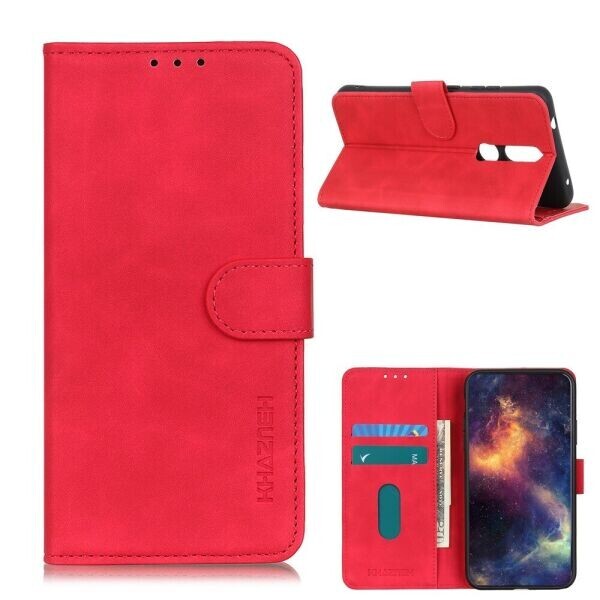 

Чехол-книжка KHAZNEH Retro Wallet для Nokia 2.4 - Red