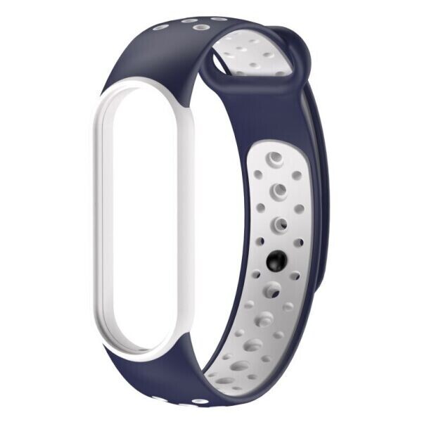 

Ремешок Deexe Color Style для Xiaomi Mi Band 5 - Midnight Blue/White