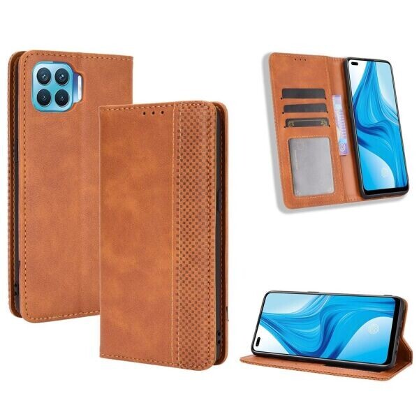 

Чехол Deexe Retro Style для OPPO Reno 4 lite - Brown