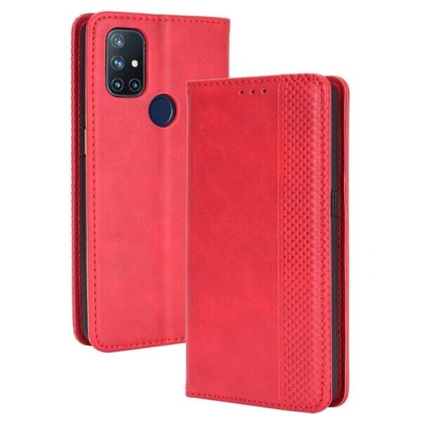 

Чехол-книжка Deexe Retro Style для OnePlus Nord N10 - Red
