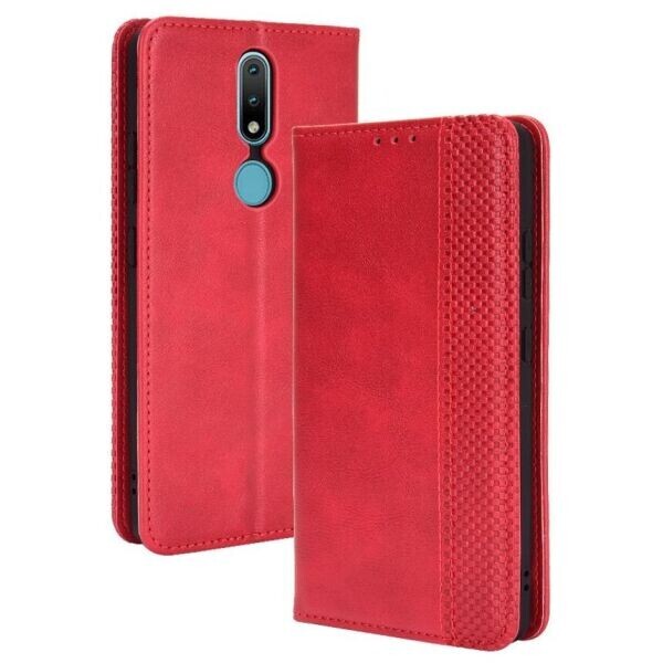

Чехол-книжка Deexe Retro Style для Nokia 2.4 - Red