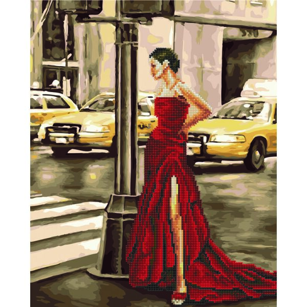 

Алмазная мозаика Девушка и желтое такси, 40x50см, cложность 1, Украина