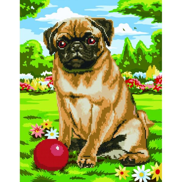 

Алмазная мозаика Игра с собакой, 40x50см, cложность 1, Украина