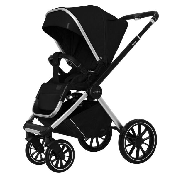 

Коляска детская универсальная CARRELLO Optima CRL-6503 (2in1) Leather Black в льне