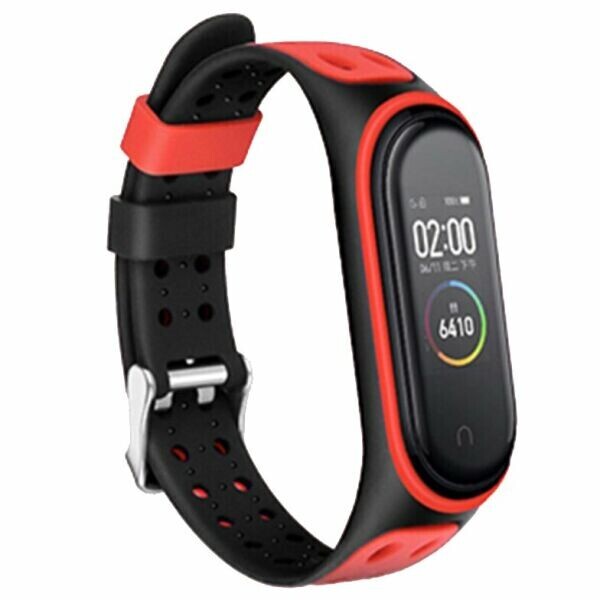 

Ремешок Deexe Bi-Color для Xiaomi Mi Band 5 - Black/Red