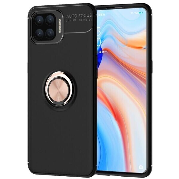 

Защитный чехол UniCase Magnetic Ring для OPPO Reno 4 lite - Black / Rose Gold