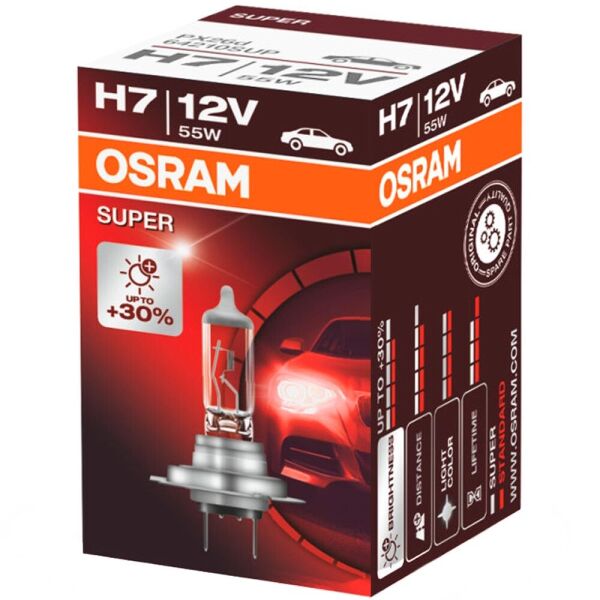 

Галогеновая лампа Osram H7 Super 64210SUP-FS 55w PX26D