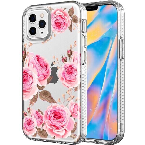 

Защитный чехол Deexe Fashion Series для Apple iPhone 12 Pro Max - Pink Flowers