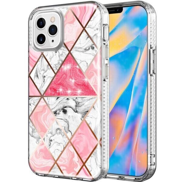 

Защитный чехол Deexe Fashion Series для Apple iPhone 12 / iPhone 12 Pro - Big Pink Triangle