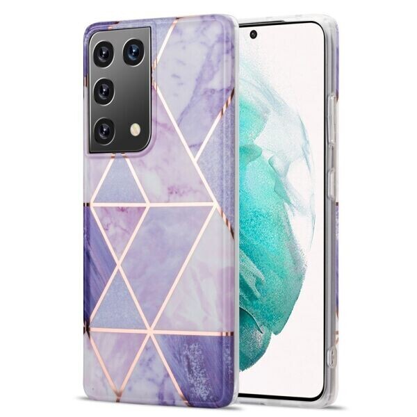 

Защитный чехол Deexe Marble Pattern для Samsung Galaxy S21 Ultra - Light Blue