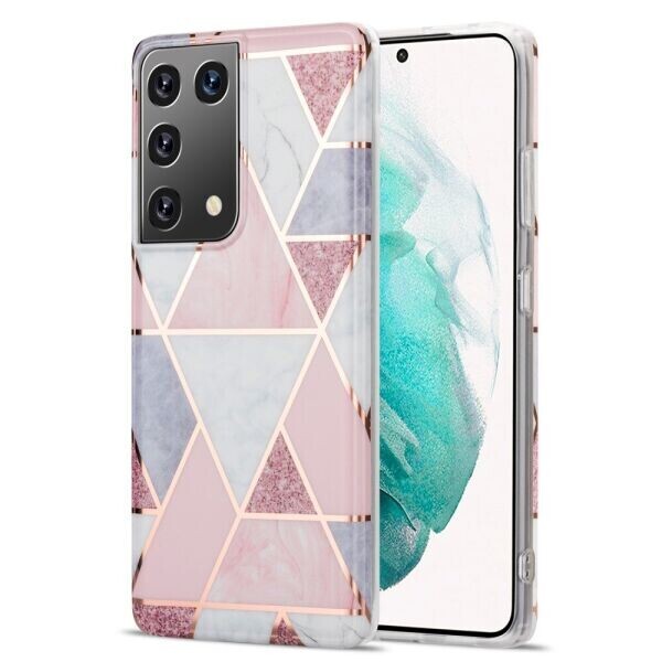 

Защитный чехол Deexe Marble Pattern для Samsung Galaxy S21 Ultra - Pink