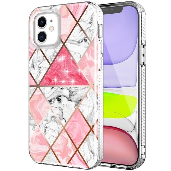 

Защитный чехол Deexe Fashion Series для Apple iPhone 12 mini - Big Pink Triangle