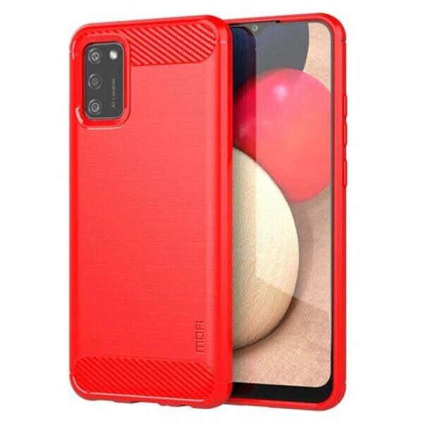 

Силиконовый (TPU) чехол MOFI Carbon Fiber для Samsung Galaxy A02s (A025) - Red
