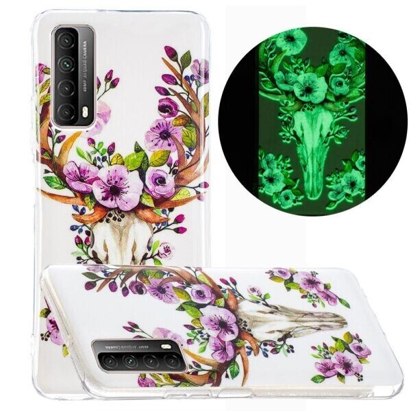 

Силиконовый (TPU) чехол Deexe LumiCase для Huawei P Smart 2021 - Flowered Elk