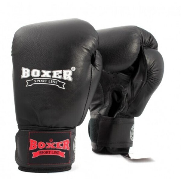 

Боксерские перчатки Boxer, с oz 8 модель BX-0029 из искусственной кожи черный (162559)