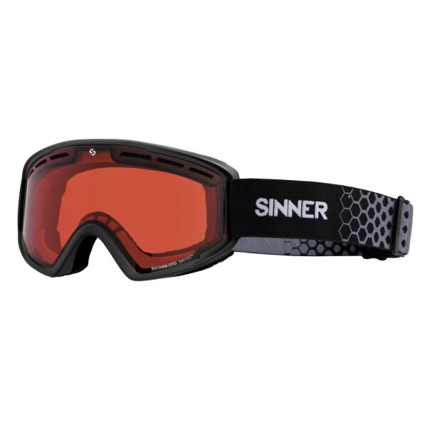 

Маска гірськолижна Sinner BATAWA OTG Matte Black-Orange Sintec