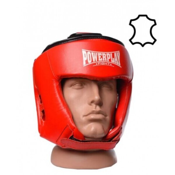 

Шлем боксерский PowerPlay для тренировки, из натуральной кожи класса АА красный (PP_3049)