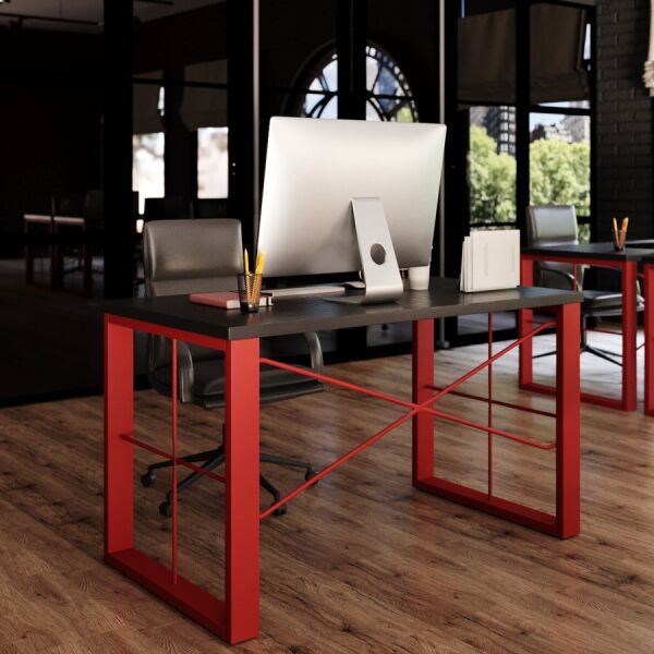 

Офисный стол Fenster Прайм Красный ДСП Чёрное 76х130x70