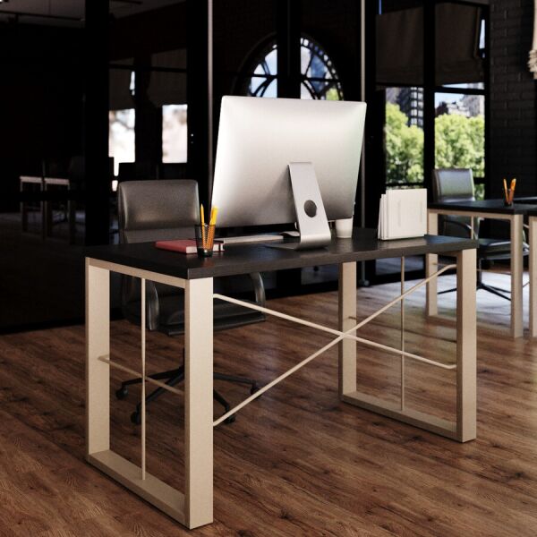 

Офисный стол Fenster Прайм Капучино ДСП Чёрное 76х130x70