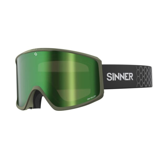 

Маска горнолыжная Sinner Sin Valley Matte Moss Green-Green Mir + Orange