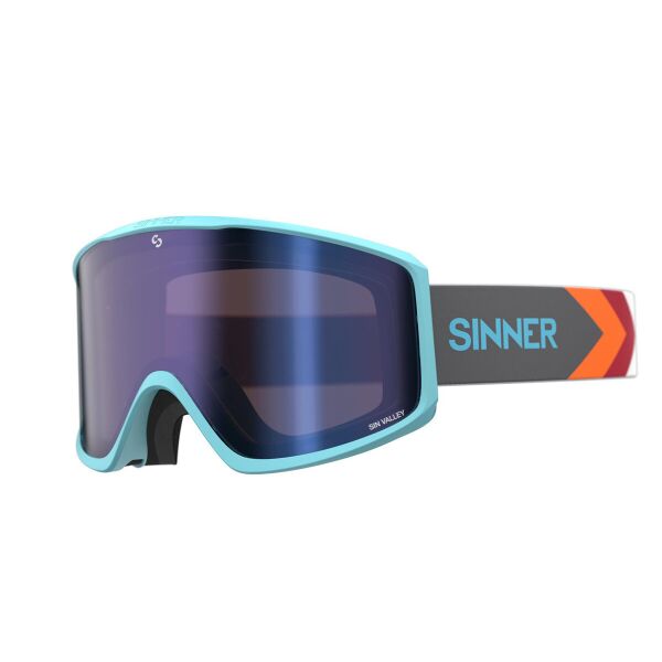 

Маска горнолыжная Sinner Sin Valley Matte Light Blue-Blue Mir + Orange