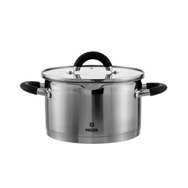 

Кастрюля нержавеющая с носиком Vinzer Progresso с крышкой 24 см 5,9 л (89055)