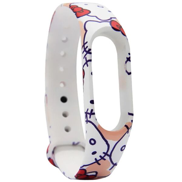 

Силиконовый ремешок Epik с рисунком для Xiaomi Mi Band 3/4 Матовый / Hello Kitty / Белый