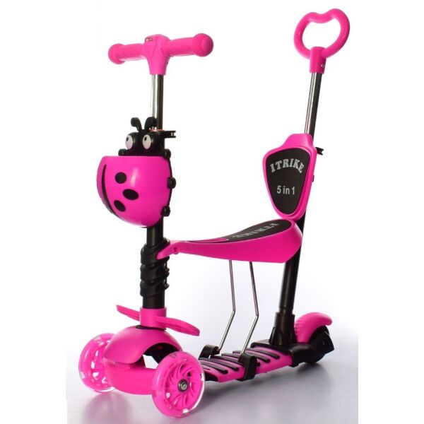 

Самокат 5 в 1 с фарой iTrike Maxi JR 3-026-L-P Pink (JR 3-026-L-P)