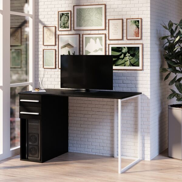 

Компьютерный стол Fenster Альянс 1 Белый 74x120x62 ДСП Чёрный