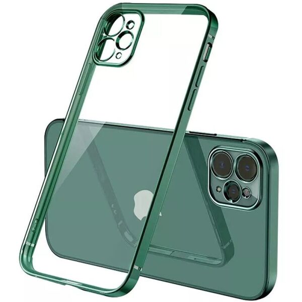 

Противоударный Защитный Силиконовый Чехол - Накладка Epik с Глянцевой Окантовкой для Apple iPhone 12 Pro / 12 (6.1") с Усиленной Защитой Торцов / Глянцевый / Прозрачный / Зеленый