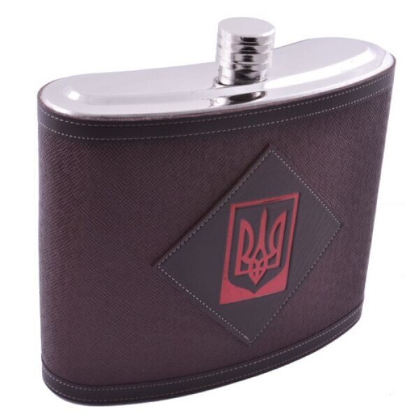 

Фляга UA Premium 264 мл, Обтянута кожей, Сталь