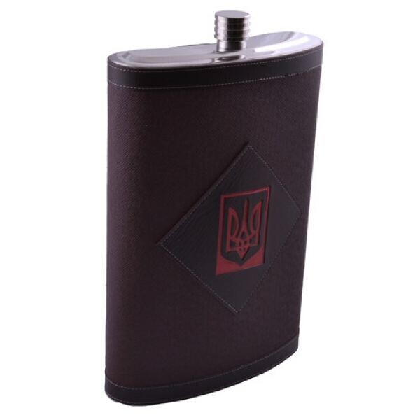 

Фляга UA Premium 474 мл, Обтянута кожей, Сталь