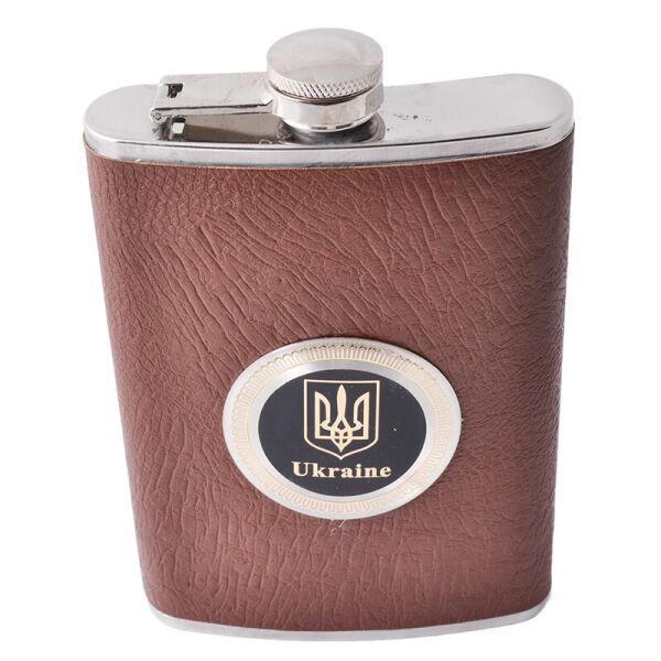

Фляга 256 мл "Ukraine Dark Wood", Нержавеющая Сталь