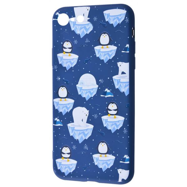

TPU чехол WAVE Fancy для Apple iPhone 7 / 8 / SE (2020) White Bear and Penguins / Dark blue