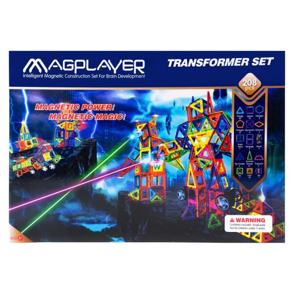 

Конструктор Magplayer магнитный набор 208 эл. MPB-208 (MPB-208)