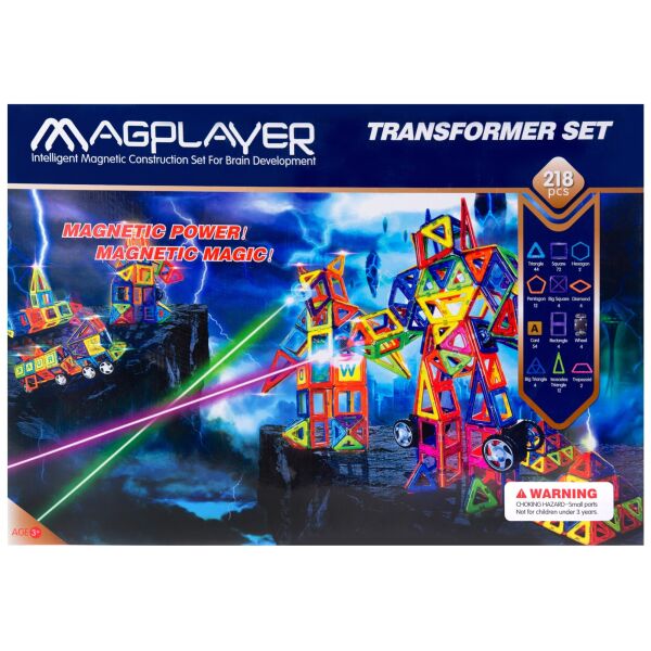 

Конструктор Magplayer магнитный набор 218 эл. MPA-218 (MPA-218)
