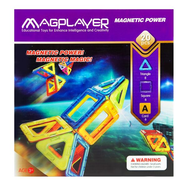 

Конструктор Magplayer магнитный набор 20 эл. MPA-20 (MPA-20)