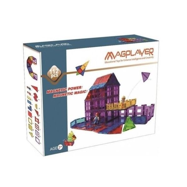

Конструктор Magplayer магнитные плитки 112 эл. MPL-112 (MPL-112)