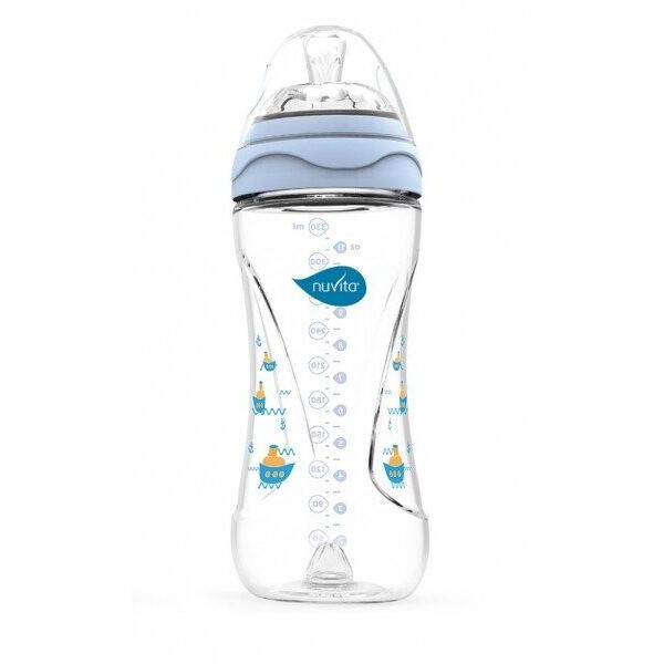 

Бутылочка для кормления Nuvita Mimic 330 мл 4м+ Антиколиковая, голубая NV6050Blue (NV6050Blue)