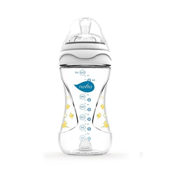 

Бутылочка для кормления Nuvita Mimic 250 мл 3м+ Антиколиковая, белая NV6030White (NV6030White)