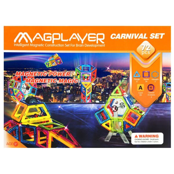

Конструктор Magplayer магнитный набор 72 эл. MPA-72 (MPA-72)