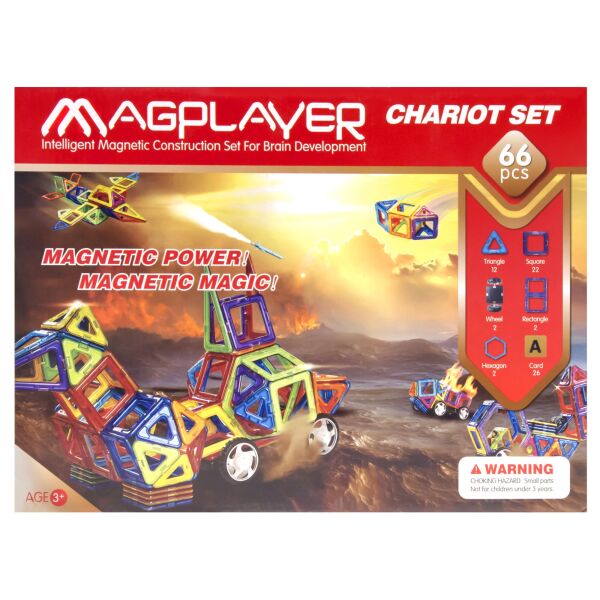 

Конструктор Magplayer магнитный набор 66 эл. MPA-66 (MPA-66)