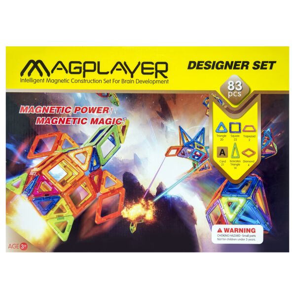 

Конструктор Magplayer магнитный набор 83 эл. MPA-83 (MPA-83)
