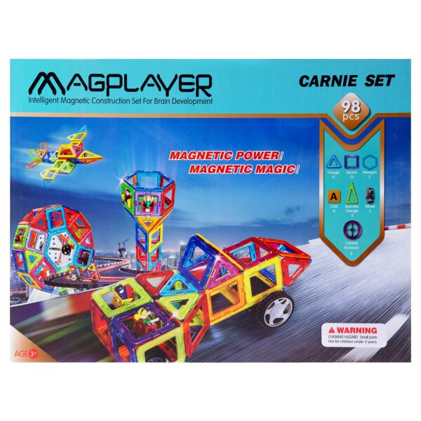 

Конструктор Magplayer магнитный набор 98 эл. MPA-98 (MPA-98)
