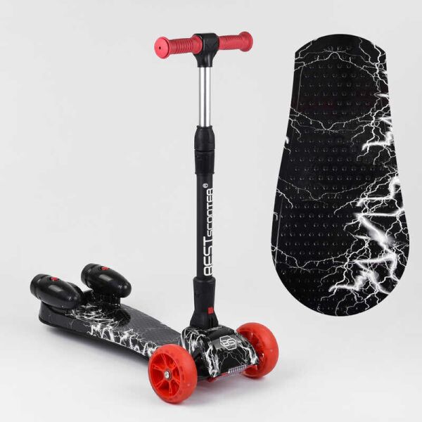 

Самокат "Best Scooter" MAXI" 80542 с парогенератором (1) МУЗЫКА, ДЫМ, ТУРБИНЫ, пластмассовый, колеса PU 120х40мм, трубка руля алюминиевая, в коробке